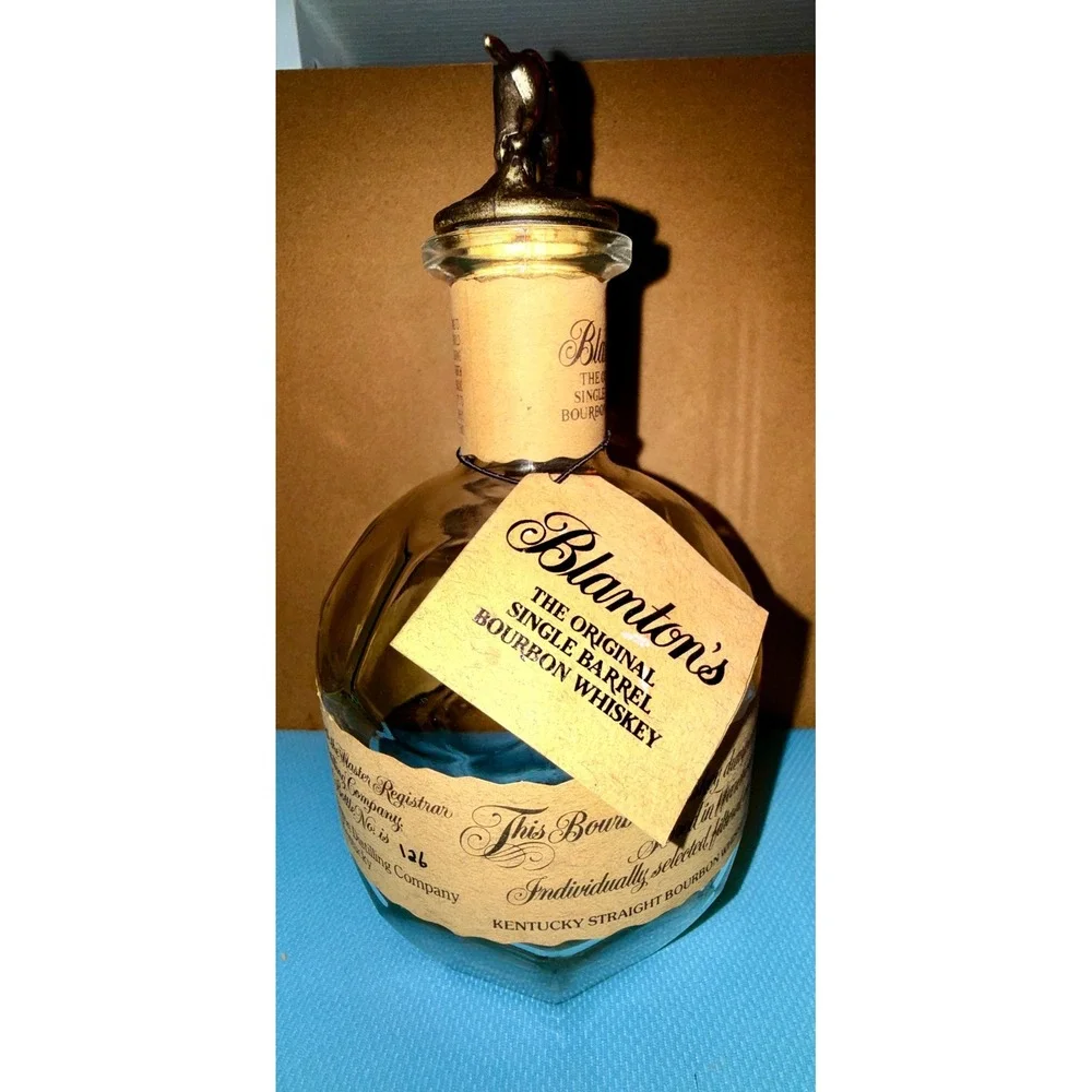 Blanton's Bourbon Empty Bottle 750ml Clear Excellent Horse Stopper Letter N: